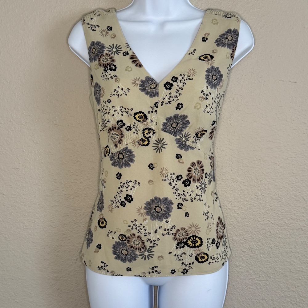 Y2K Cottage Earthy Floral Babydoll Top Womens 12 Large Indie Granola Career